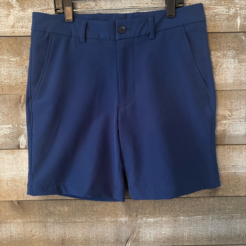 Turtleson Men's Flat Front Navy Performance Shorts